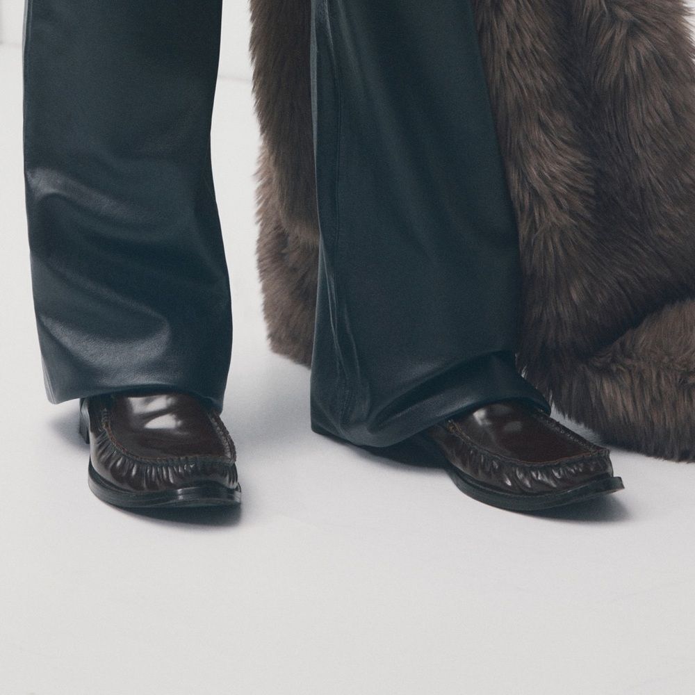 Mango Dark Brown Leather Loafers